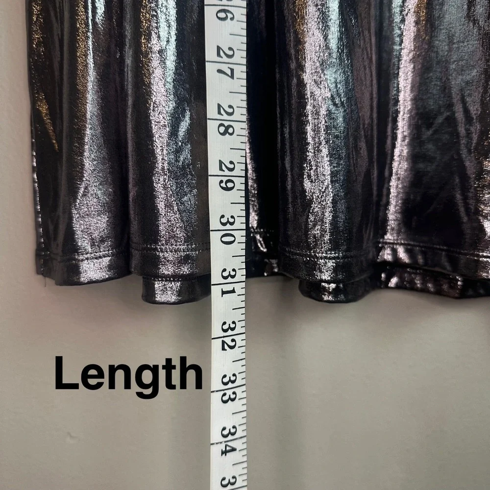 Torrid Metal Grey Liquid Shine Midi Skirt Sz 22 (Torrid 3) - Picture 5 of 11